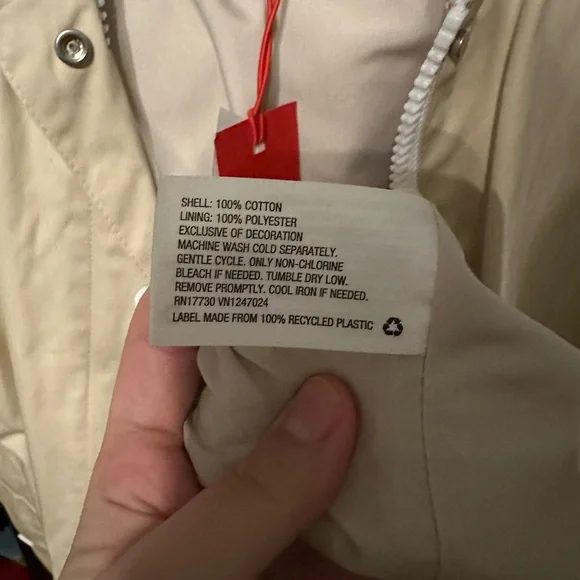 NWT RARE Hunter for Target Raincoat Trench Coat - khaki with orange trim - small - Picture 7 of 7